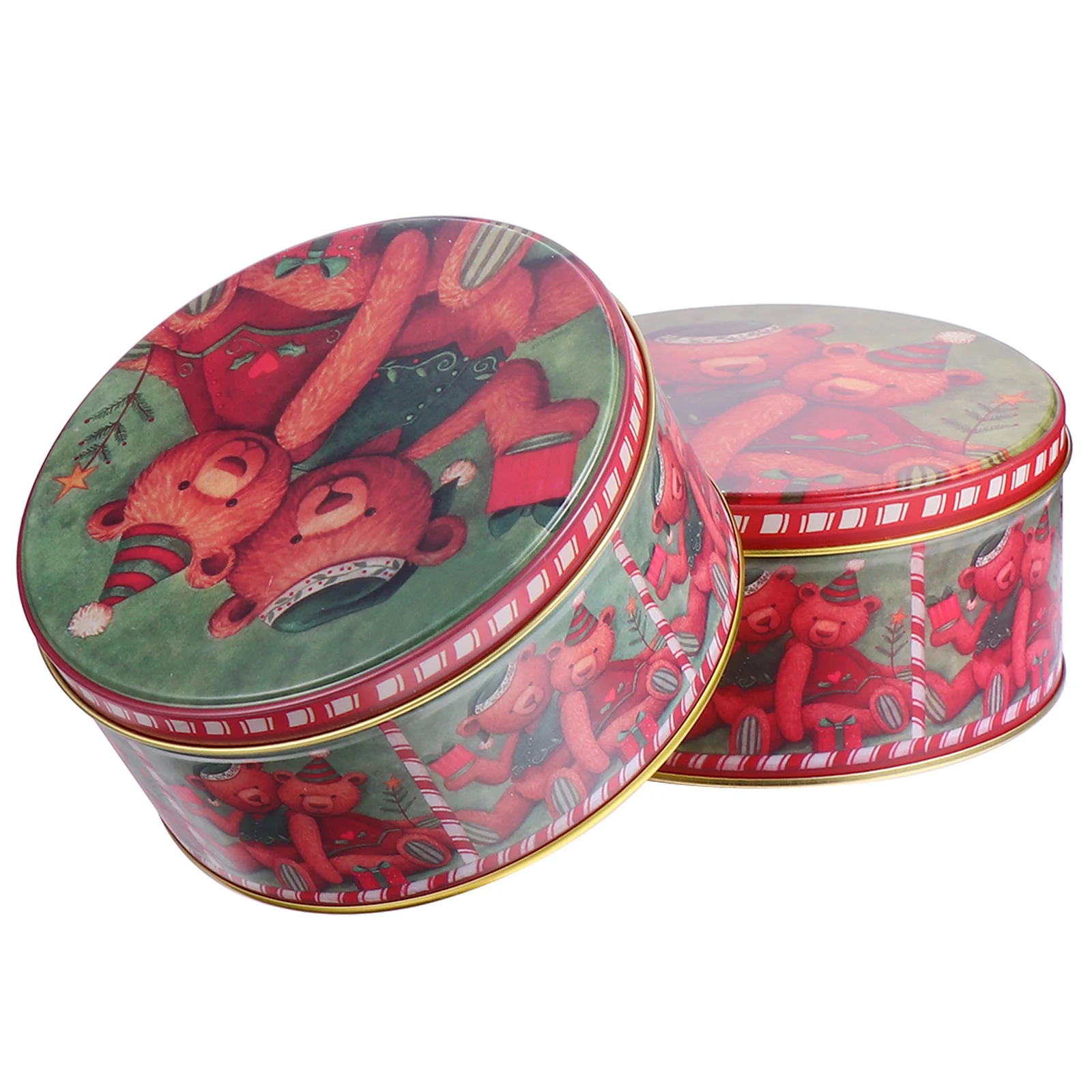 2Pcs Iron Cookie Storage Box Multi Purpose Organizer for Sweets Treats Handicrafts Easy to Carry Party Decorations