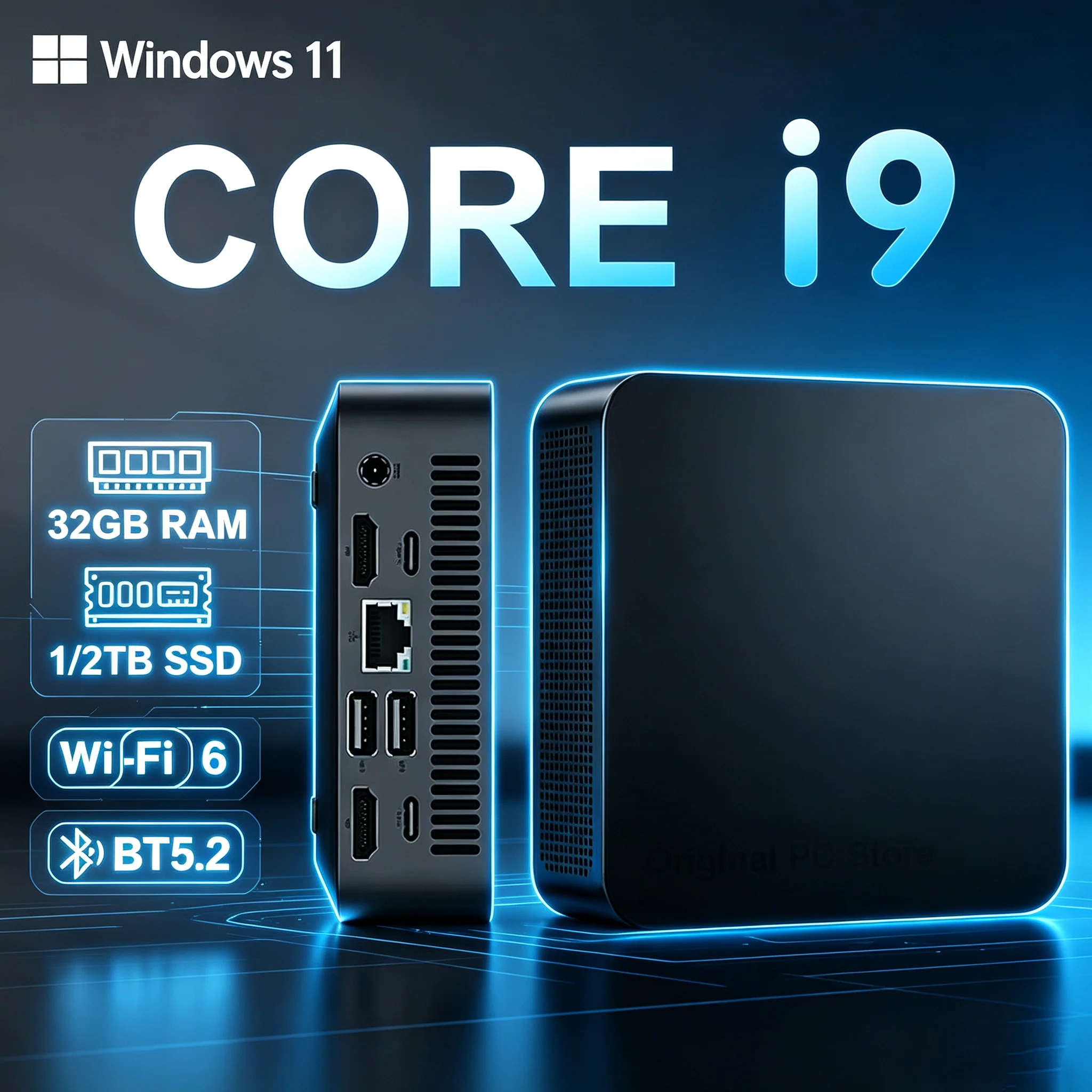 새로운 미니 PC, Windows 11 Pro, Core i9 10980HK, N150, 16GB/32GB RAM, 1TB/2TB SSD, Wi-Fi 6, BT5.2, 휴대용 게이밍 컴퓨터, 사무용 PC, 데스크톱