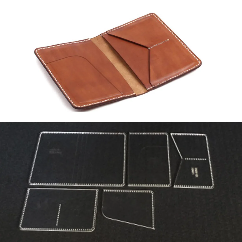 

Прозрачный акриловый трафарет для вырезания узоров на коже, для изготовления картхолдеров и дизайна кошельков