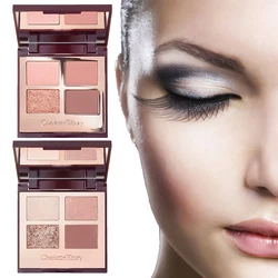 5.2g 4 Colors Eye Shadow with Makeup Mirror Pearlescent Glitter Shimmer Eye Shadow Rose Gold Bigger Brighter Eyes Shadow