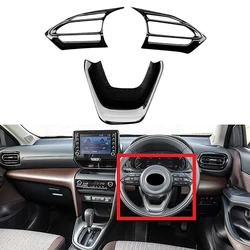 For Toyota Yaris Cross 2020 2021 ABS Car Interior Steering Wheel Cover Trim