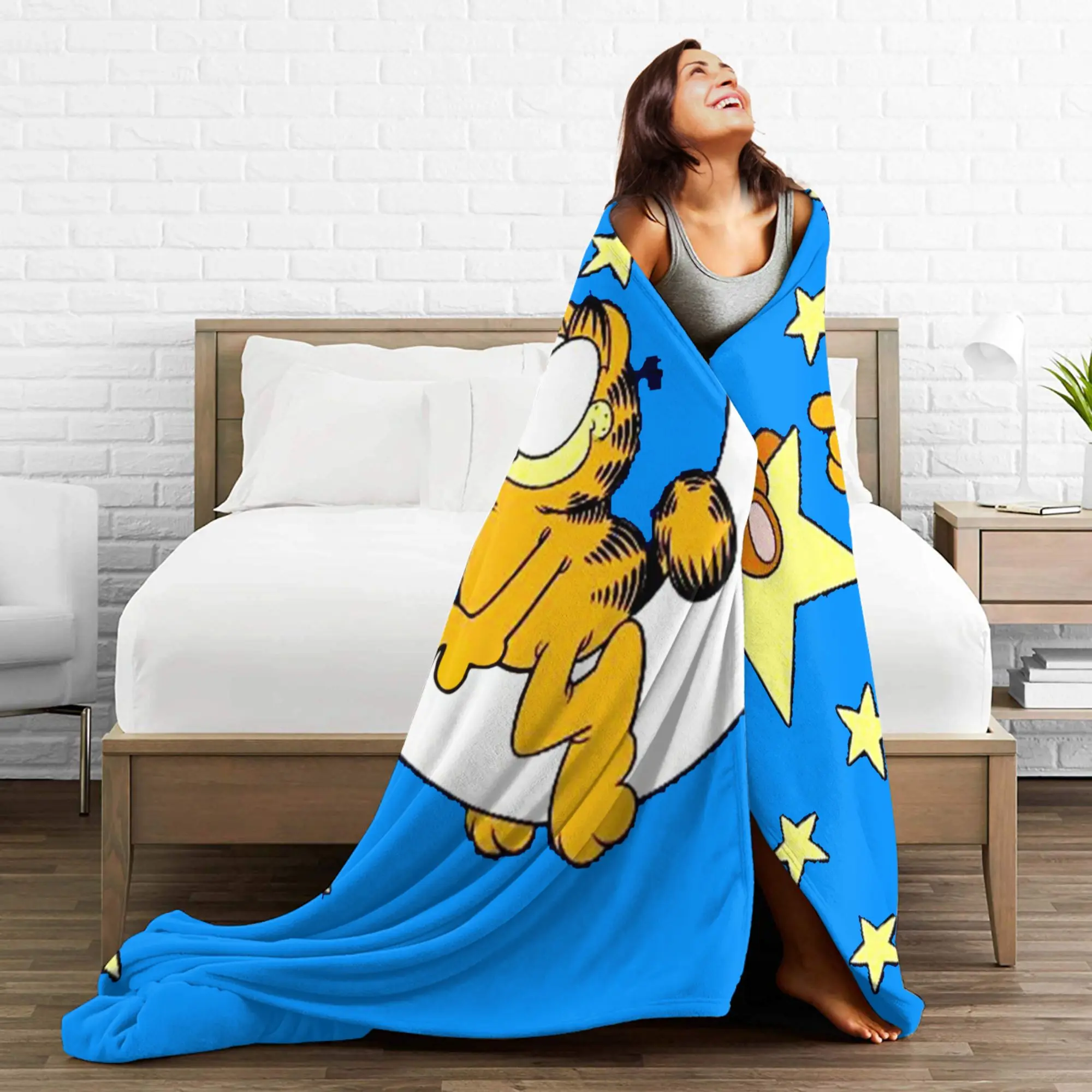 بطانيات Garfields Bear Pooky مضحكة ميمي كات كارتون الفانيلا مضحك تنفس رمي البطانيات لصالة الفراش الخريف/الشتاء ، #6