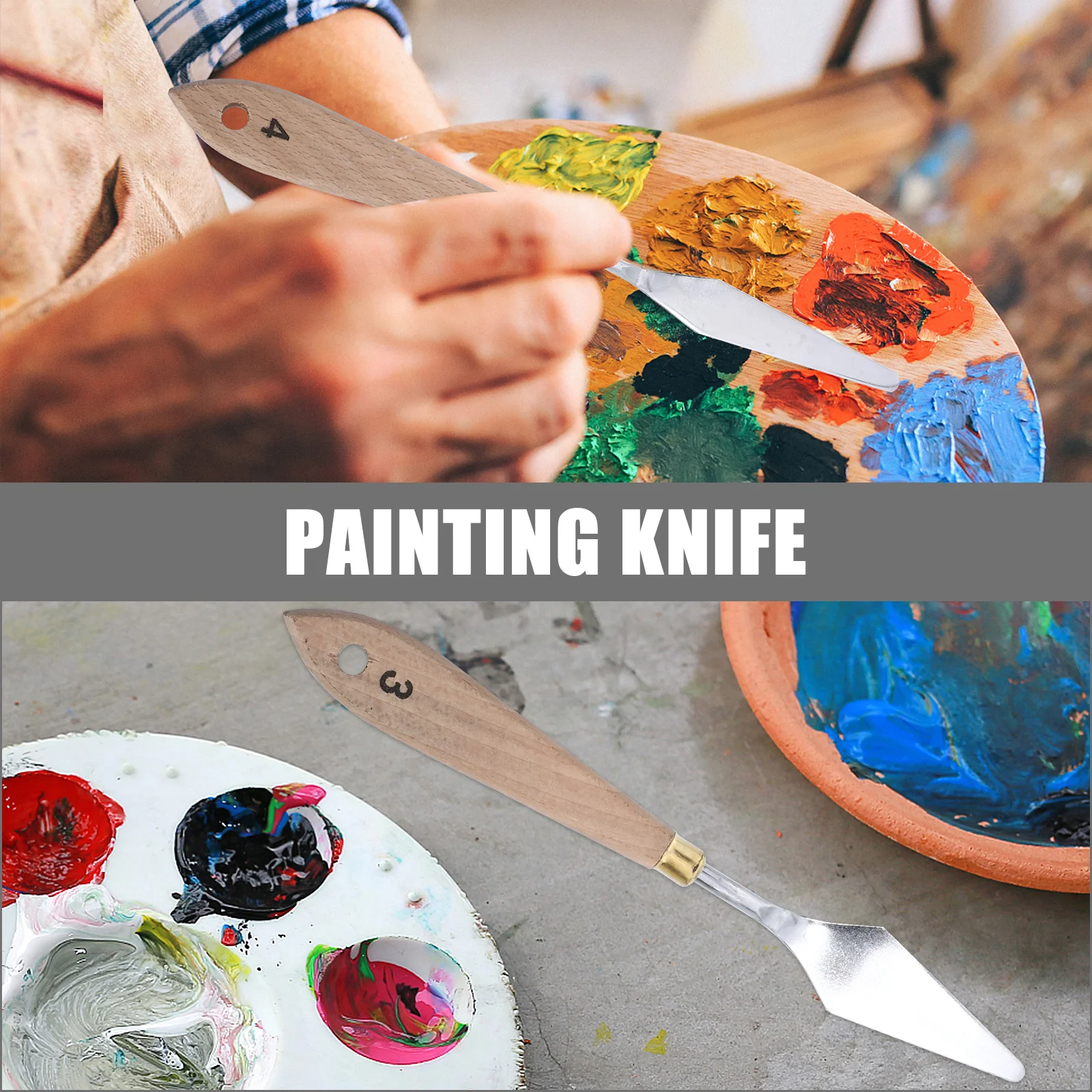 

1Set Oil Painting Spatula Set Stainless Steel Durable Elastic Color Mixing Tool for Artists Creative Enthusiasts and Students