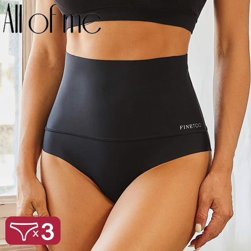 Bragas moldeadoras de cintura alta sin costuras para mujer, ropa interior Sexy para adelgazar, lencería íntima elástica, 3 unids/set