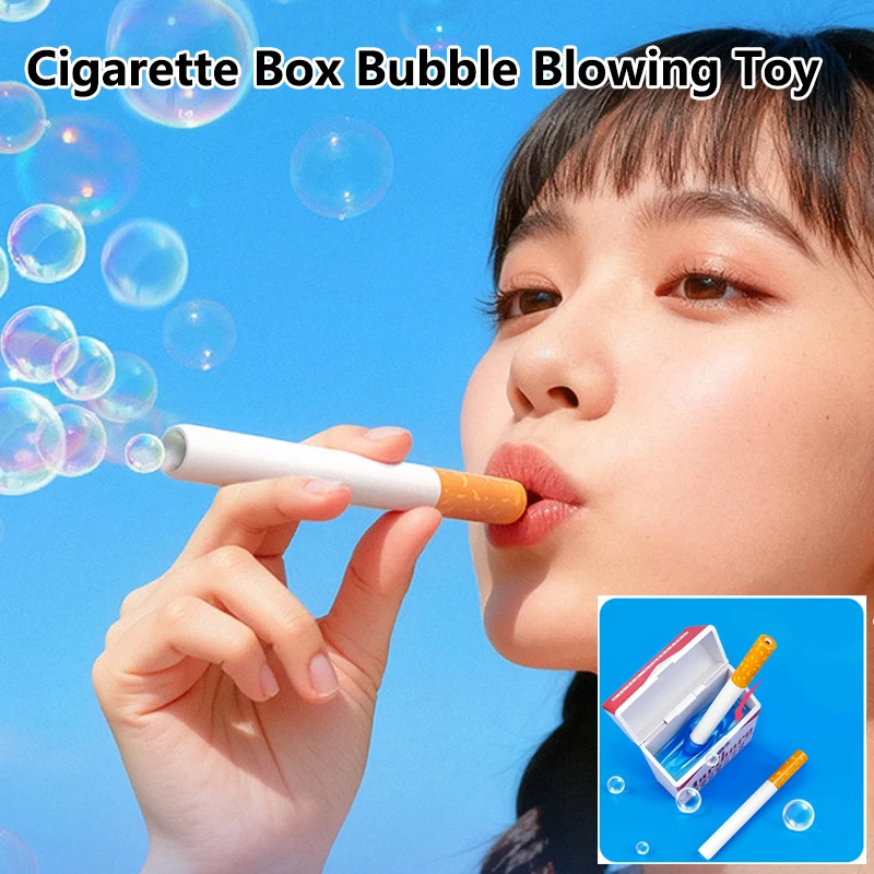 Simulation Creative Plastic Cigarette Box Parody Bubble Machine Outdoor Portable EDC Toy Tool