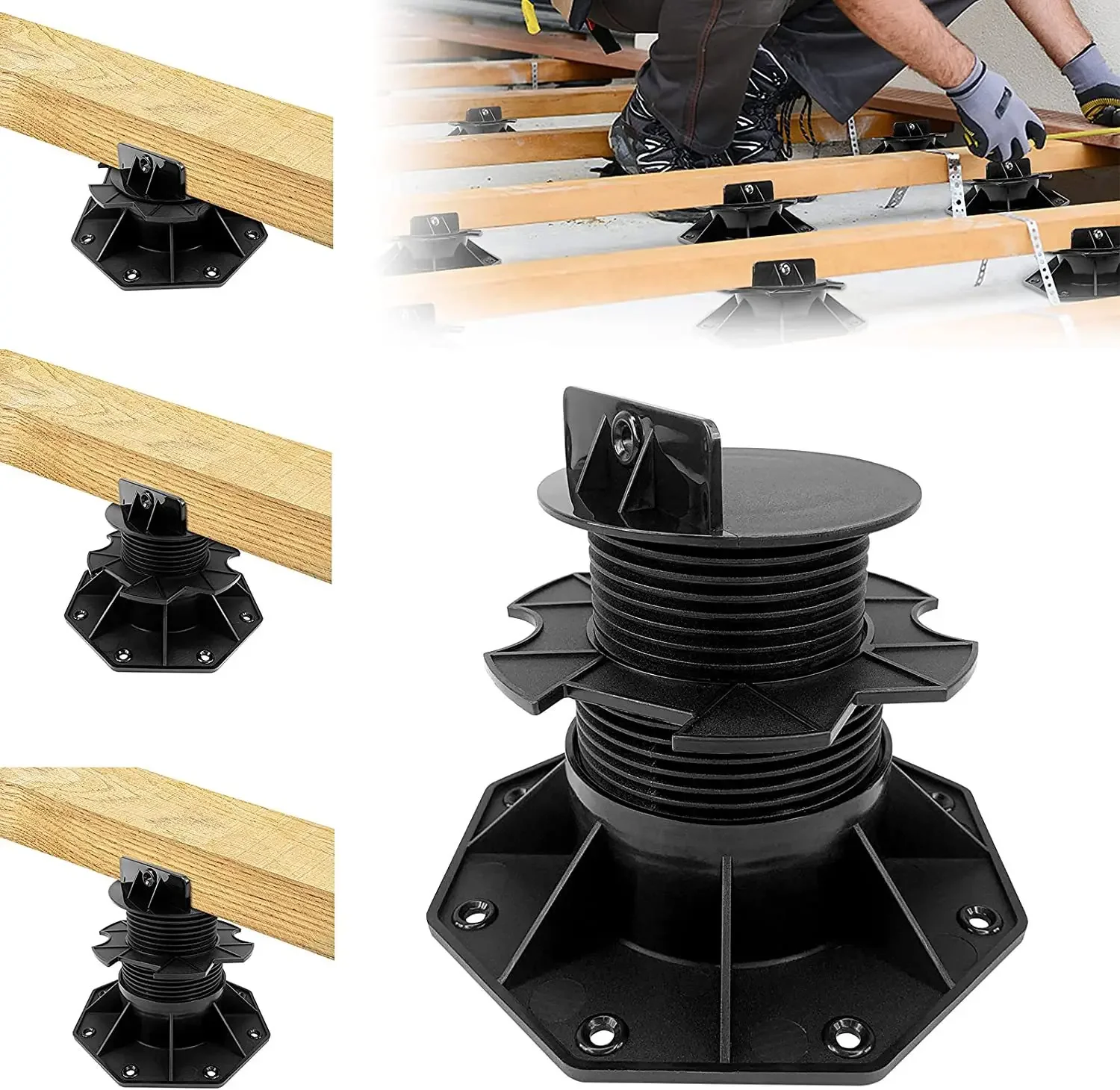

250pcs Height-adjustable Floor Balance Support Pedestal Bearing Decking Boards Slab Bearing Terrace Bearing Weatherproof Tools