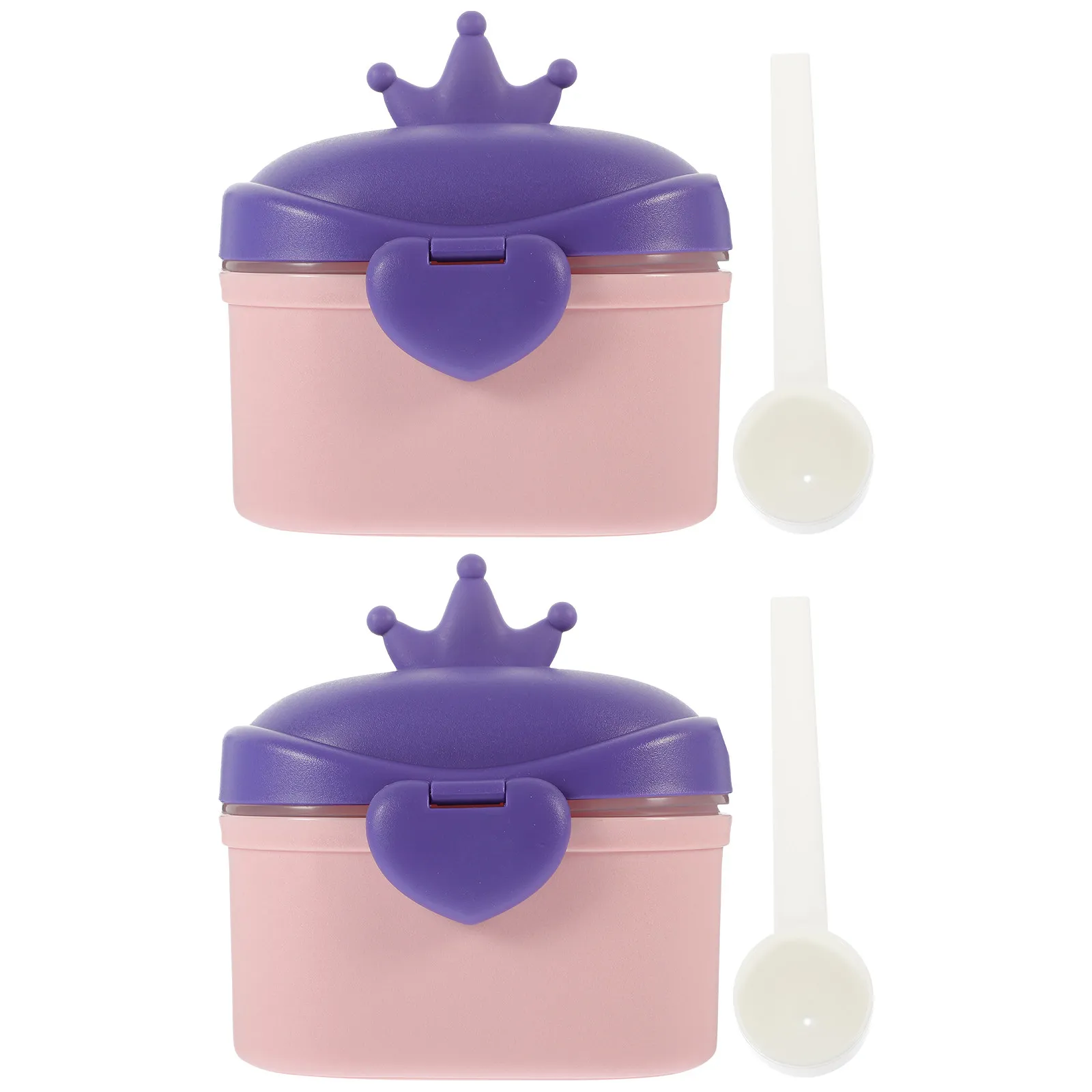

2pcs Milk Powder Storage Container Round Hole Spoon Accurate Scooping Portable Baby Food Box Leak Proof Formula Holder