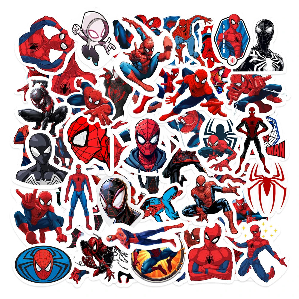 

10/30/55pcs New Cool Spider-Man Marvel Stickers Cartoon Superhero Graffiti Decals Skateboard Luggage Notebook Decoration Sticker