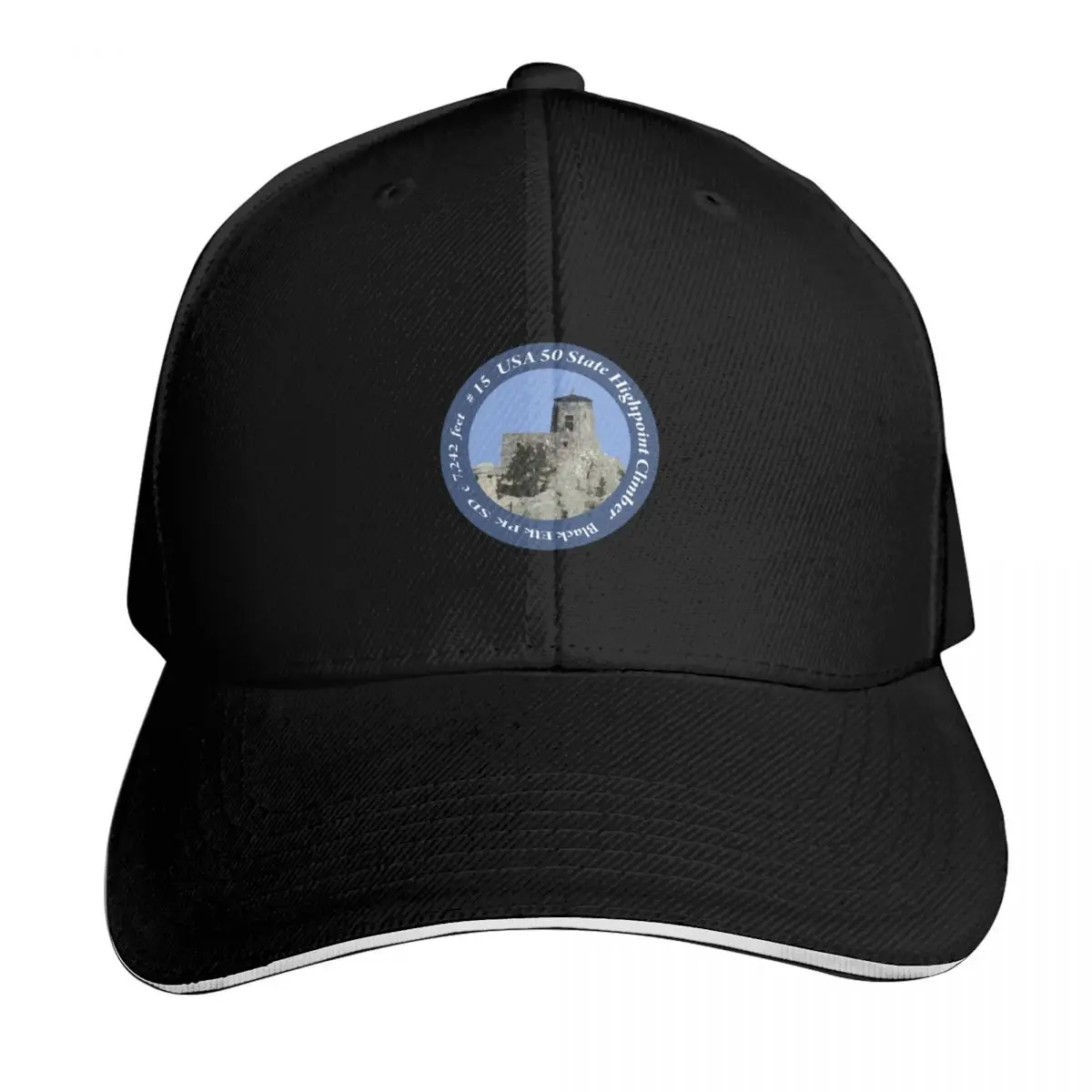 Black Elk Peak SD 15 of 50 States Highpoint Climbers Baseball Cap Men Women Casual Summer Sport Sun Cap