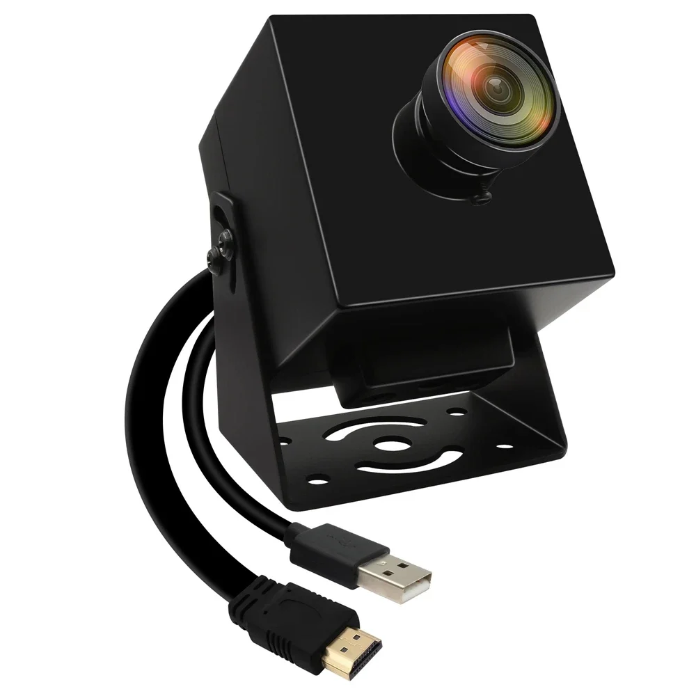 Best ELP HDMI Camera 4K 30fps H.265/H.264/MJPEG USB Industrial Camera Wide Angle CMOS IMX415 Color Fisheye USB PC Webcam
