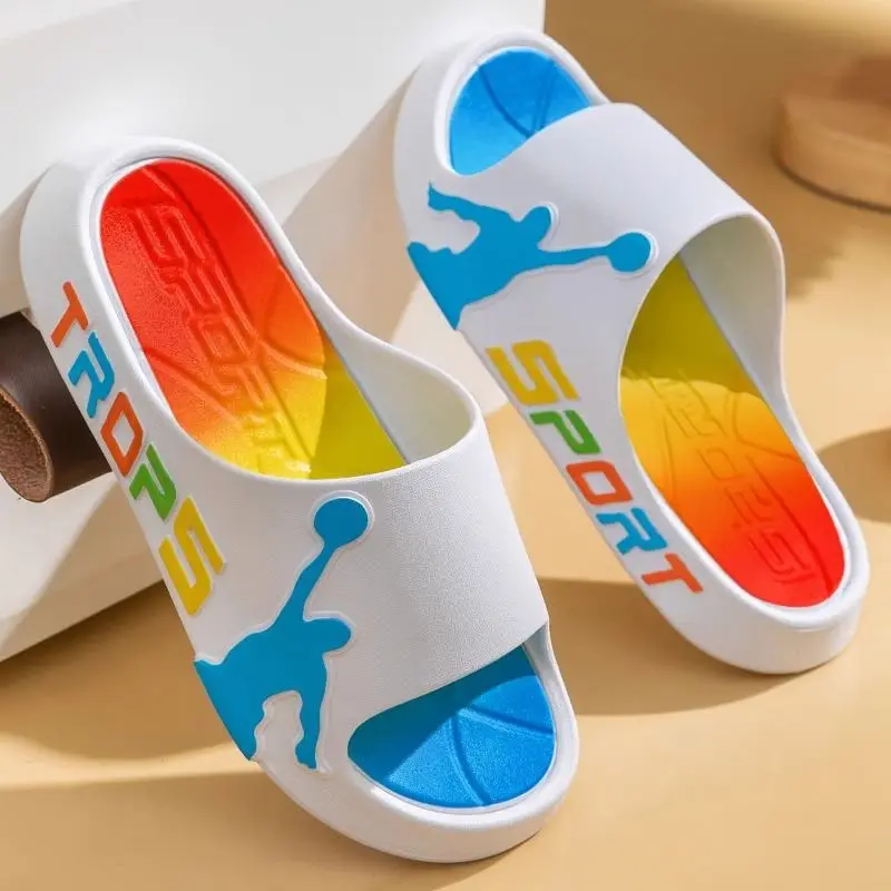

2026 New Men's Slippers Summer Sports Home Outdoor Wear-Resistant Bathroom Luxury Hair Youth Trend Color Flat Heel