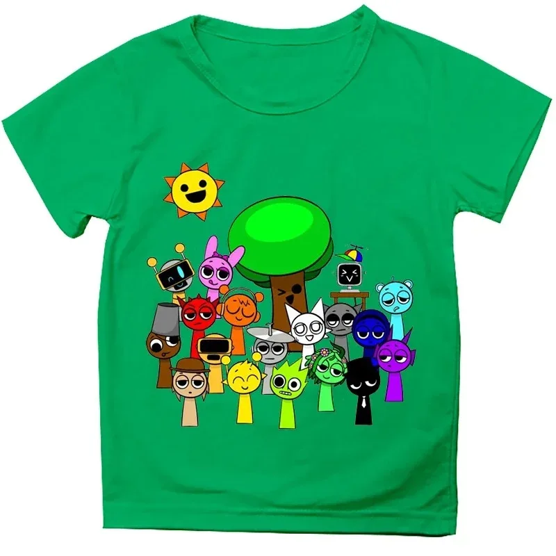 Lustige Sprunki T-Shirts für Jungen und Mädchen, Sommer-Kurzarm-T-Shirts, Kinder-Cartoon-Incredibox-Spiel-T-Shirt, Sprunki Kinderkleidung, Oberteile – Detail 9