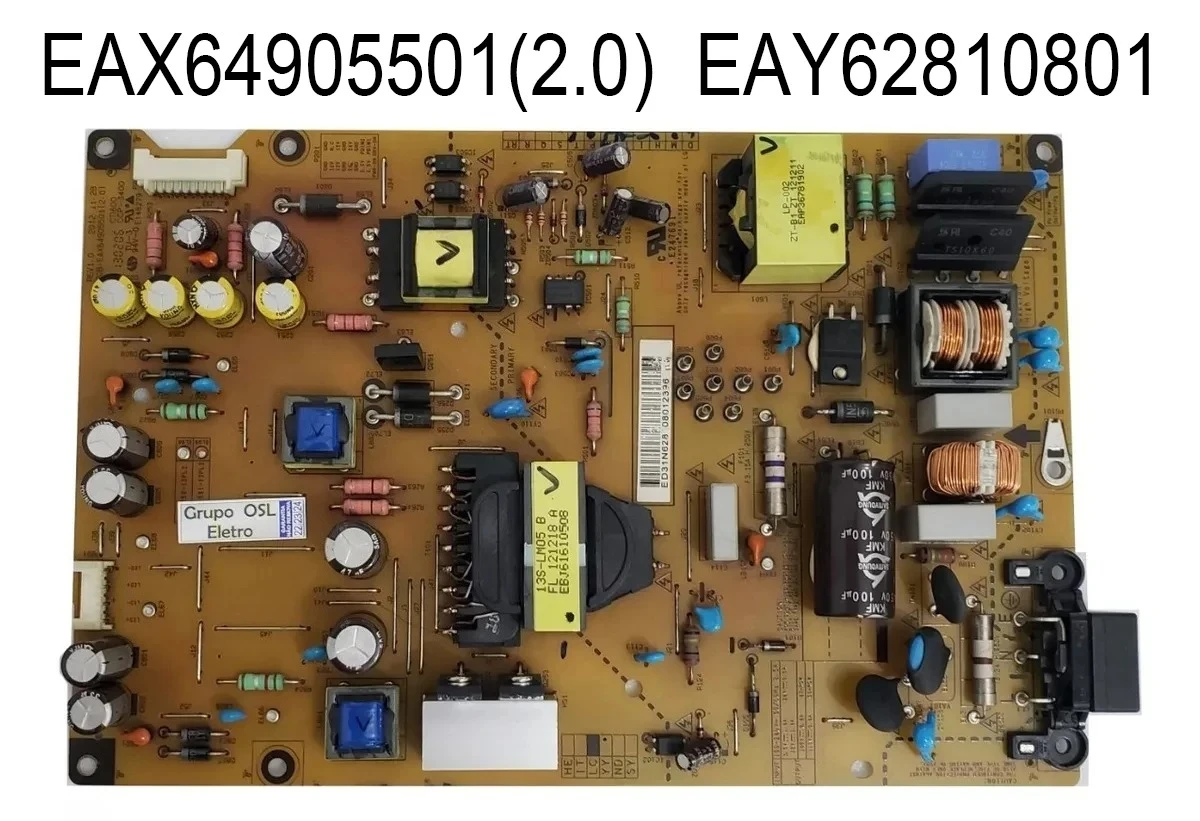 

EAX64905501(2.2) EAY62810801 Power Supply Board EAX64905501 is for 47LA6200 47LN5200 47LN5700 50LA6200 50LN5100 50LN5600 TV