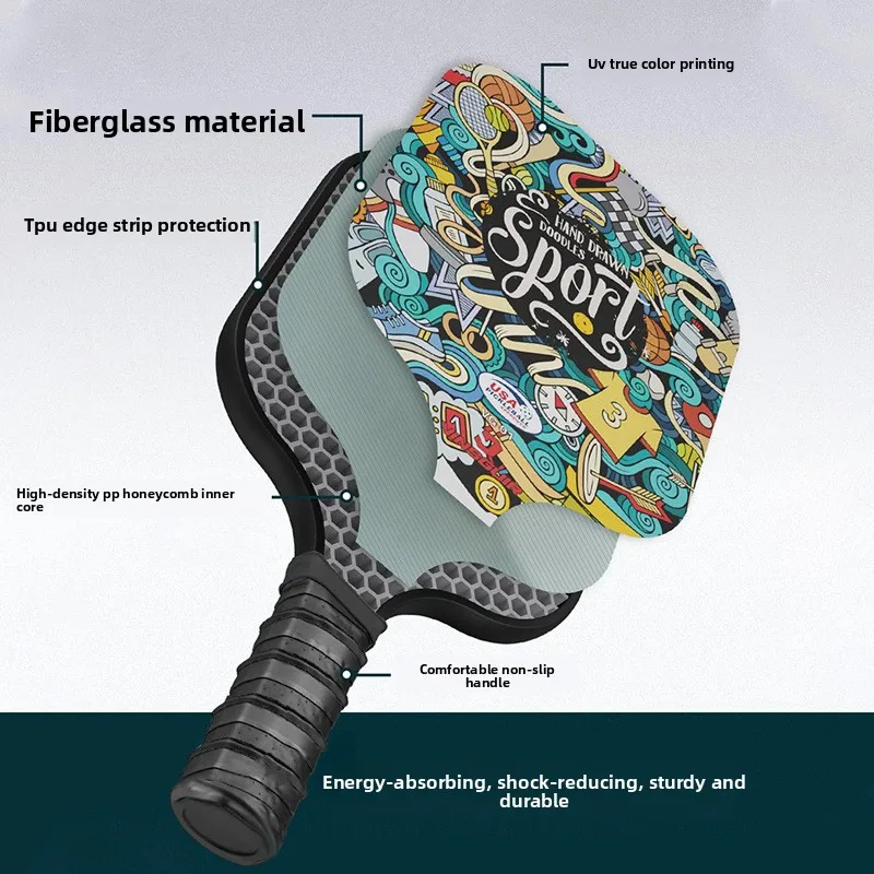 مجموعة مجاديف كرة البيسبول المصنوعة من الألياف الزجاجية، مجداف كرة البيسبول خفيف الوزن على شكل قرص العسل معتمد من USAPA للبالغين والأطفال، مضرب الشاطئ #3