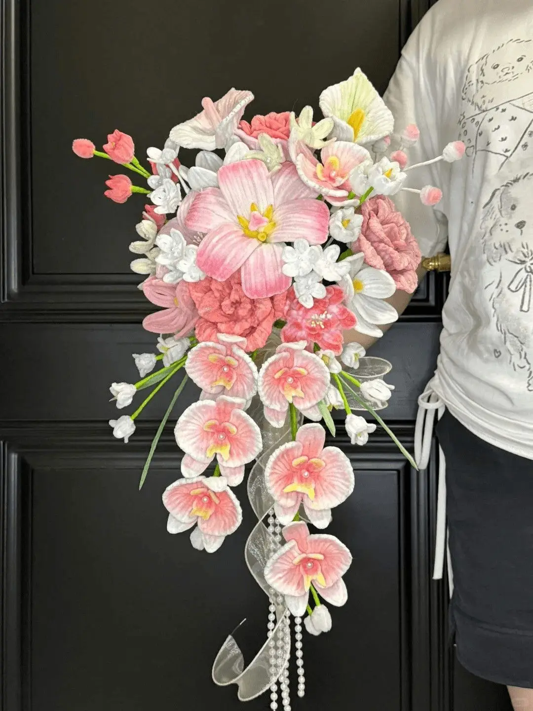 Twist Bridal Waterfall Bouquet DIY Certificate Handmade Materials Homemade Girlfriends Wedding Bouquet Gifts