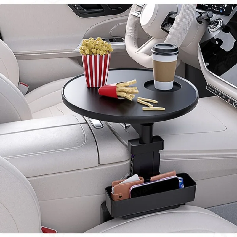 Multifunctional Car Desk Board 360°Rotatable Widened Suspension Dining Plate with Cup Holder for Car Main Co‑pilot Seats