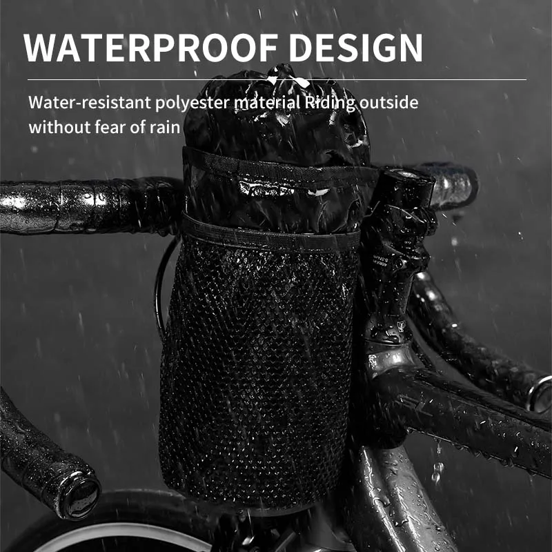 Botella de agua para bicicleta con logotipo personalizado, soporte para hervidor, impermeable, aislamiento térmico de hielo, bolsa para botella de agua para manillar de bicicleta