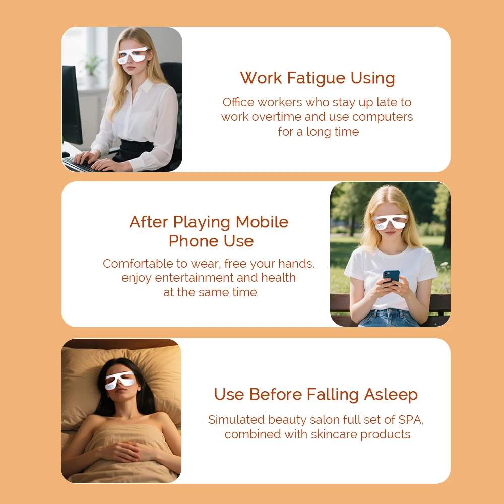 مدلك العين الكهربائي الضوء الأحمر يخفف من تعب العين عيون تدليك نظارات الساخن ضغط العين نظارات مدلك مزيل الهالات السوداء