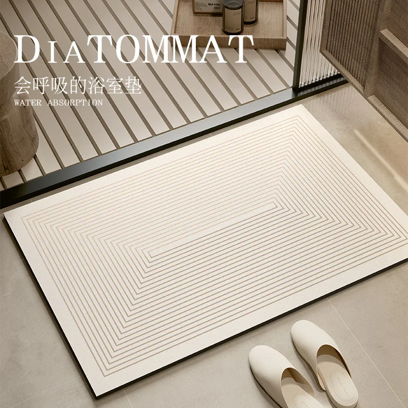 

New Soft Diatomaceous Earth Mat, Water Absorbent, Quick-drying, Non-slip Doormat For Toilet And Bathroom Entrance Carpet Rug