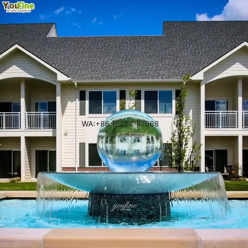 Wmwmnu Modern Garden Spheres Water Feature Acrylic Ball Fountain for Outdoor Decor