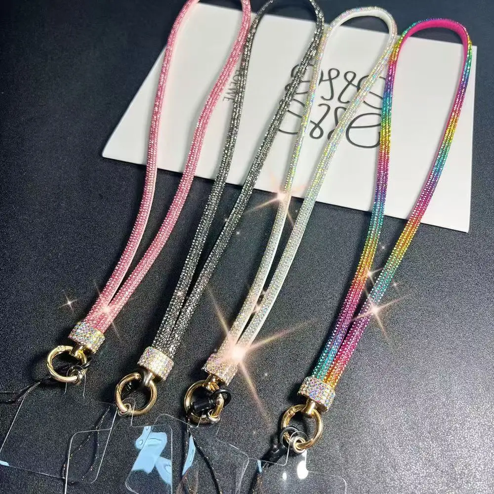 

Neck strap Cell phone lanyard phone strap Wrist chain luxury rhinestone pendant chain diamond bracelet For iphone case 17 16 15