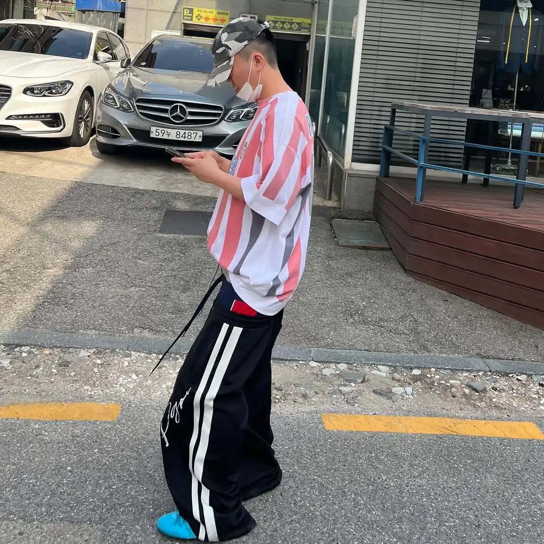 Grailz Project G/R Pantalon de survêtement coupe décontractée brodé à triple rayures avec faux pantalon long baggy à triple rayure