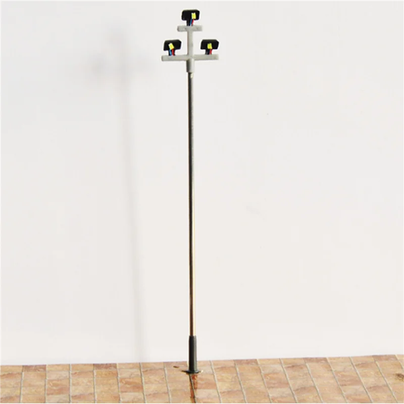 YSUN-8Pcs 3V LED ensemble de lampes miniatures modèle de réverbère pour Train Ho chemin de fer Table de sable Kit de scène d'éclairage de construction