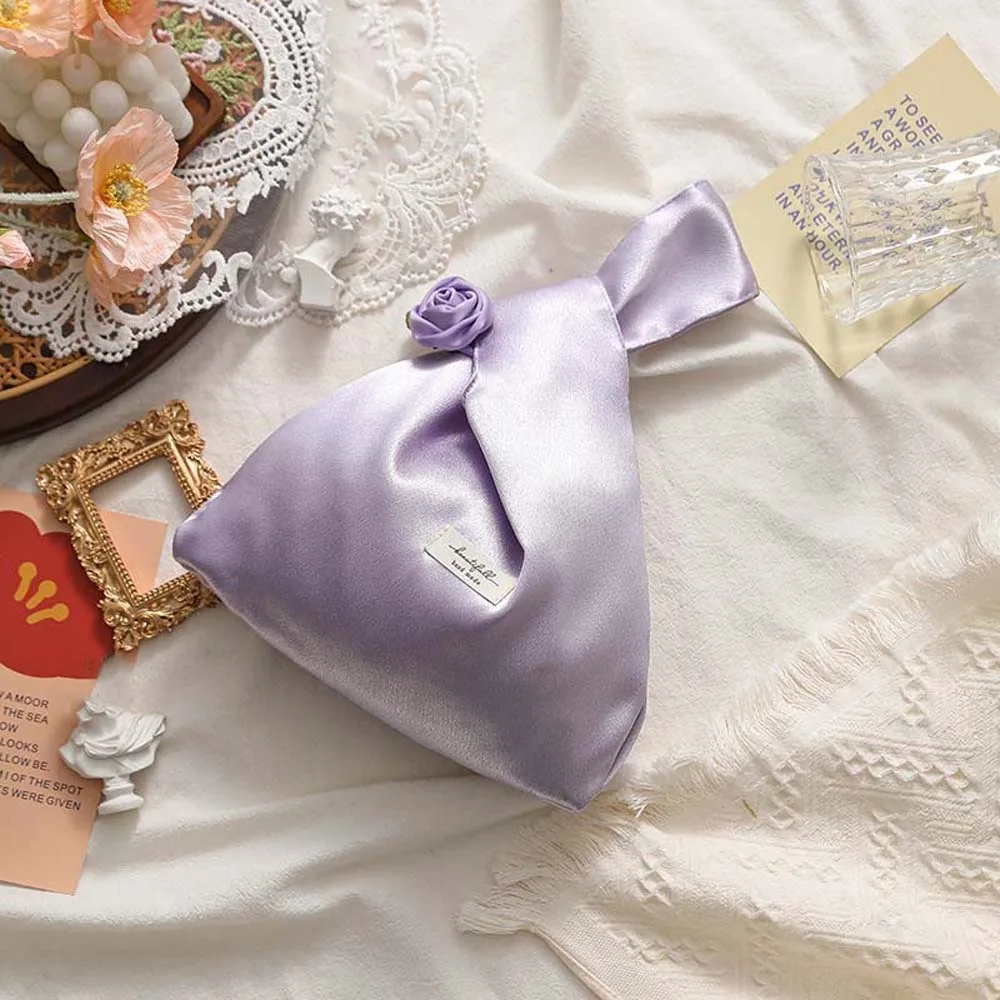 Cheongsam Accessories Elegant Rose Wrist Bag Satin Chinese Style Gift Candies Bag Pin Pearl Pendant Handbag Bridesmaids