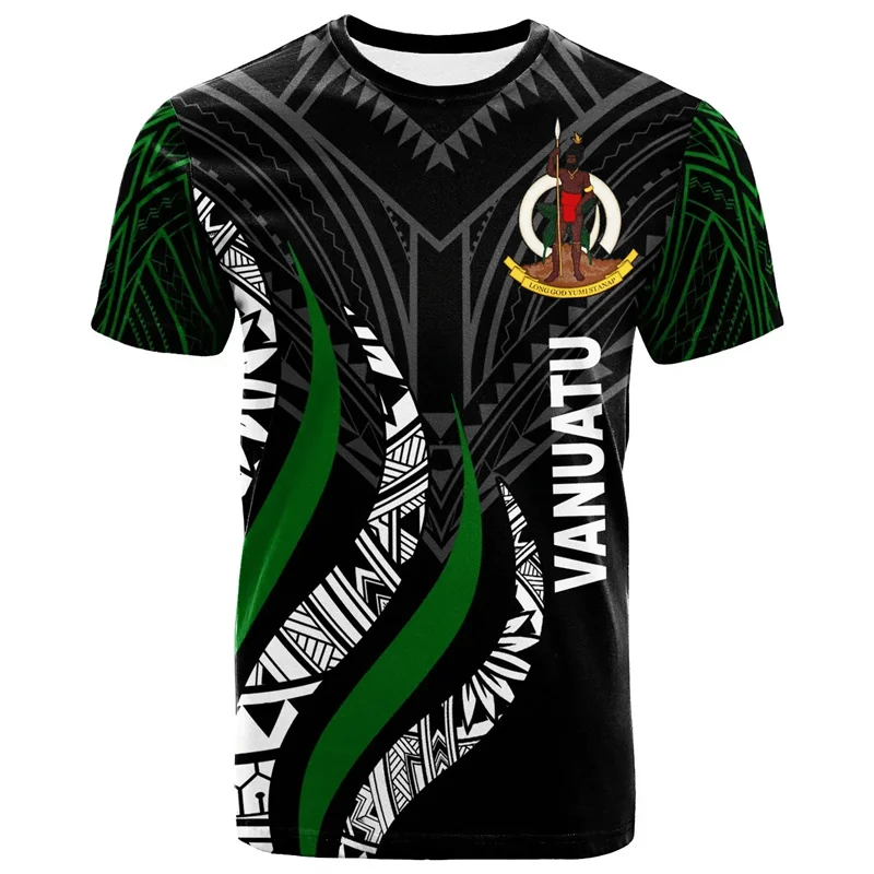 Vanuatu Flag Map Graphic T Shirts National Emblem T Shirt For Men Clothes Polynesia Unisex Tshirt Casual Man Tee Women Tops