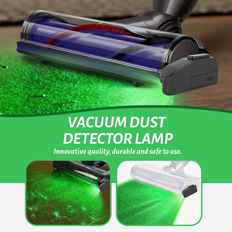 Vacuum Dust Detector Light Vacuum Led Light Attachment, Green LED Light for Vacuum Cleaner Head Accessories