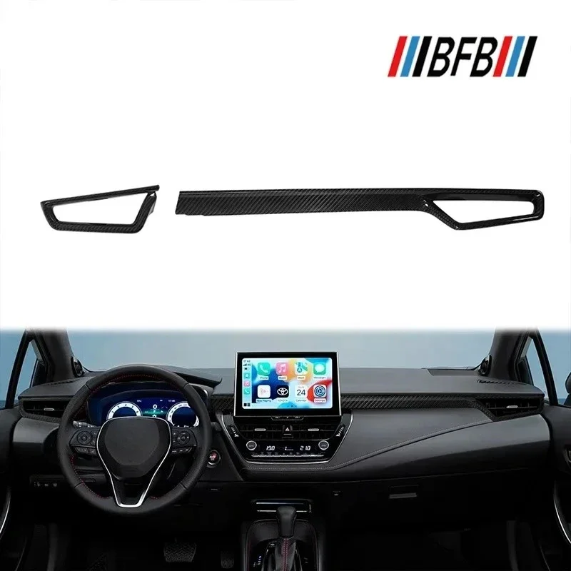 

For TOYOTA Corolla GR Real Dry Carbon Fiber Watch Typhoon Mouth Panel Sticker Interior Decoration Modification Accessories 23-25