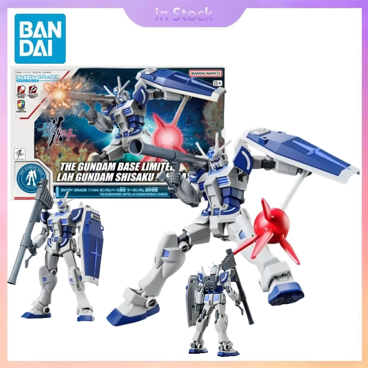 

Genuine Original Bandai EG 1/144 Base Limited Lah Gundam Shisaku Ichigata Gundam Anime Collection Action Figure Model Kits Gifts