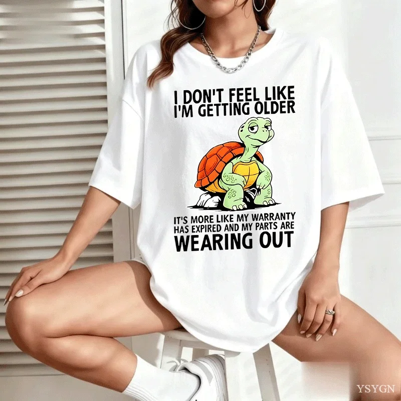 Men's & Women's Turtle T-Shirt Summer Casual Loose Fit Round Neck Top Casual Tee Cotton Round Neck Printed Tshirt Streetwear