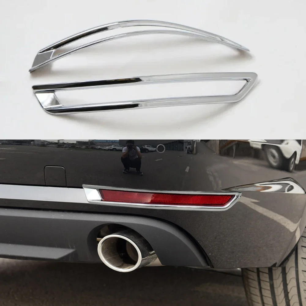 

For Audi A4 2017 Car Rear Fog Lamp Frame Sticker Decor Electroplated Bright Silver ABS Cover Trim Auto Exterior Accessories