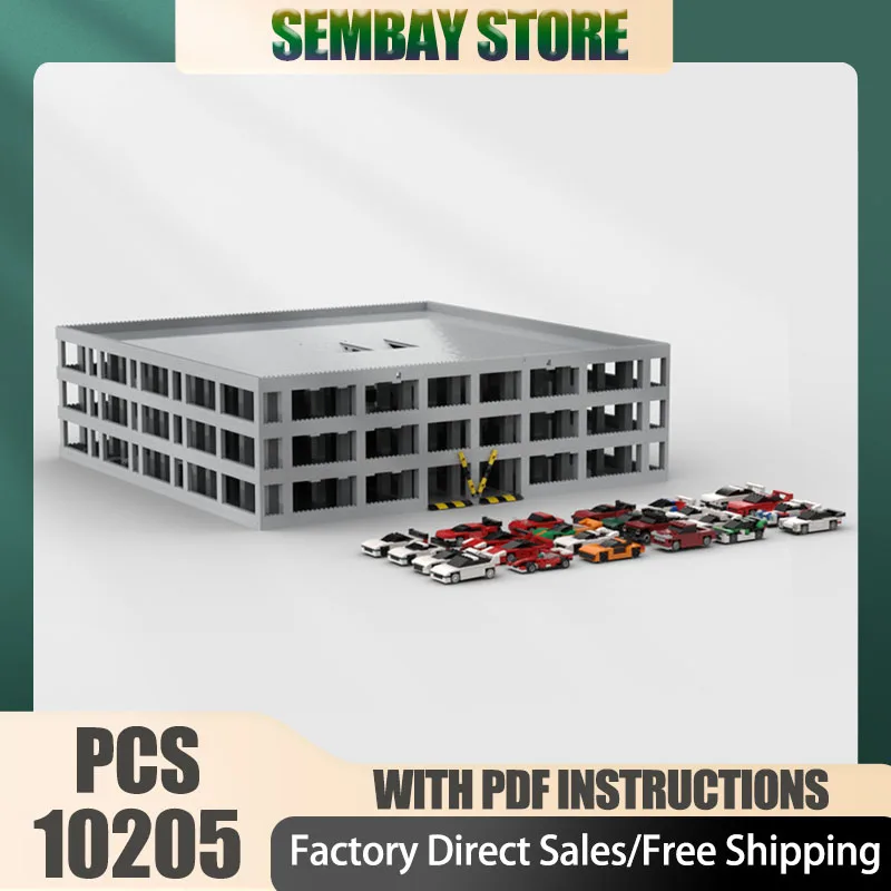 

Champion Speed Cars Moc Building Bricks Modular Parking Lot Model Technology Blocks Christmas DIY Toy Construction Gifts