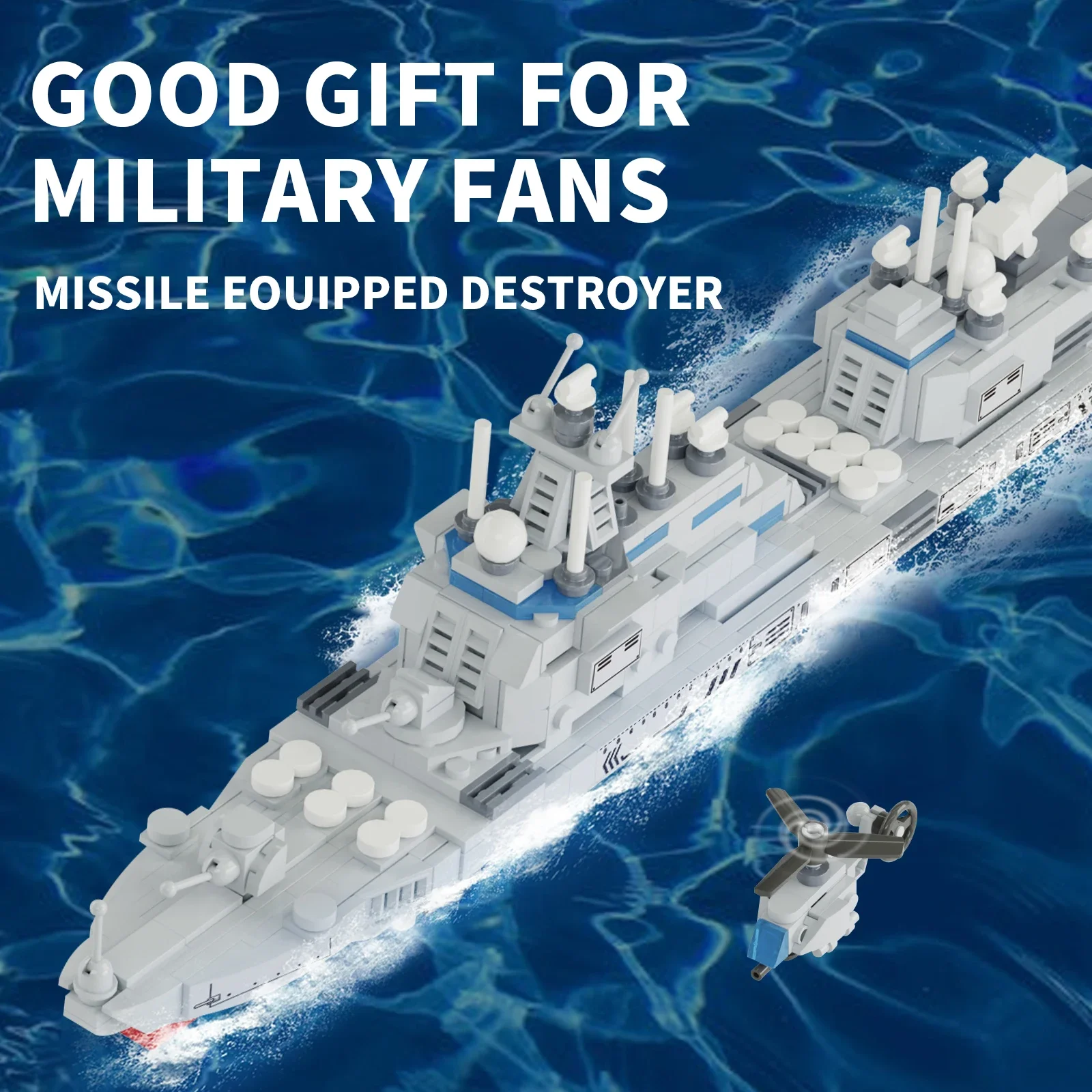 اللبنات العسكرية صاروخ المدمرة سفينة حربية أطقم منمذجة 800 قطعة لتقوم بها بنفسك البحرية سفينة حربية الطوب لعب للبنين المشجعين العسكريين هدية