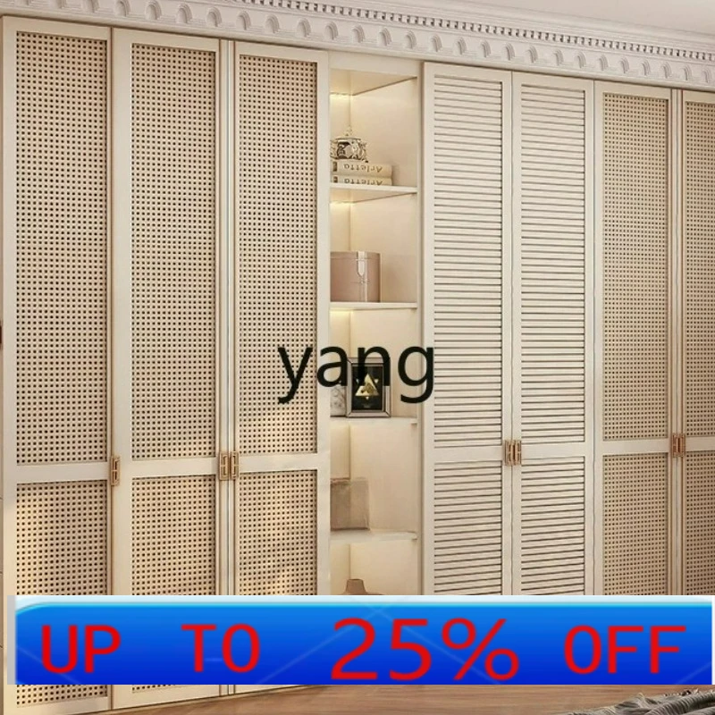 

LH Home Solid Wood American Style Light Luxury Glass Door Combination Large Wardrobe