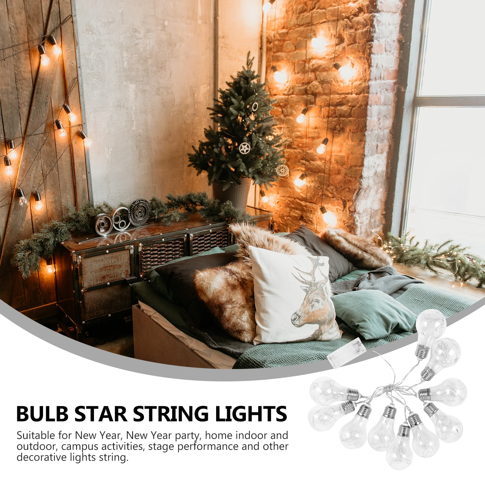 

Plastic Star String Lights Christmas Decoration LED Bulb Shaped Light Cord for Indoor Outdoor Tree nament Xmas Party Lighting
