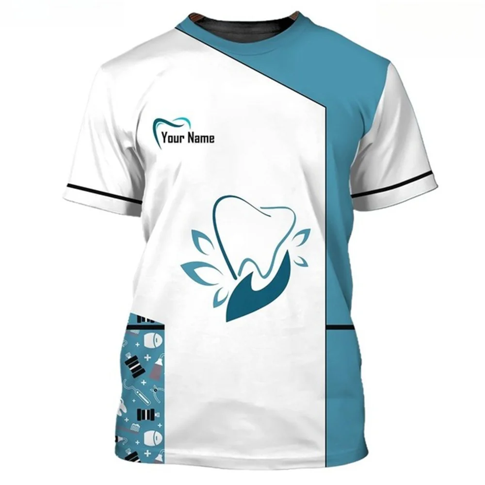 

Dental Harajuku Men's/Women's Daily Work Uniforms T-shirt Summer Fun Street Personalized Clothing Breathable Loose Size Clothing