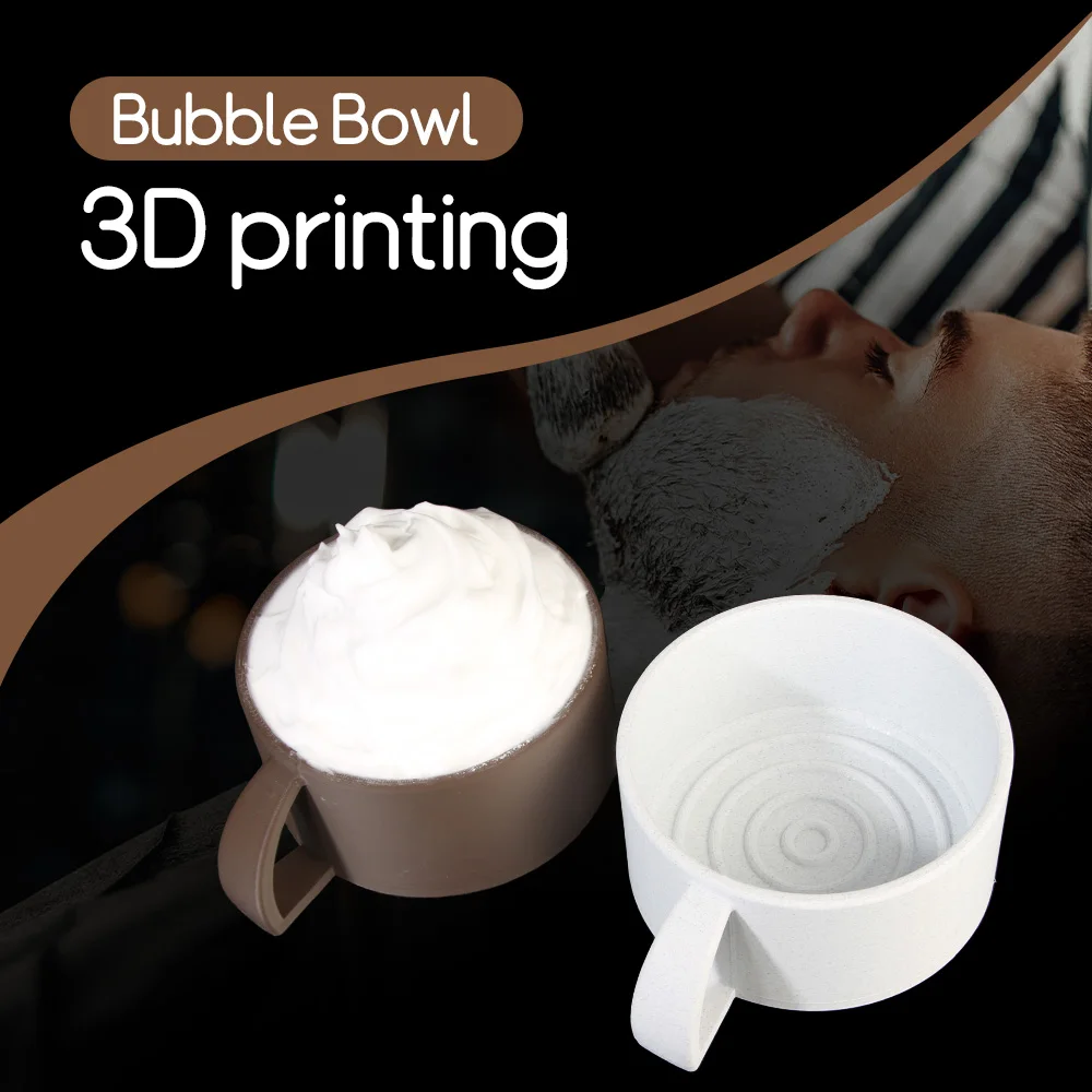 

Men's Shaving Soap Bowl, with Handle, Wide Mouth, Large Capacity, for Shaving Cream and Soap, Durable and Resistant to Falling, Easy to Lather, Rich in Foam, Perfect for Travel and Home Use - White and Brown