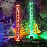 1pc/ 2pcs Solar Garden Lights, Solar Tube Lights Solar Acrylic Bubble Light RGB Color Changing LED Solar Lights for Pathway Lawn