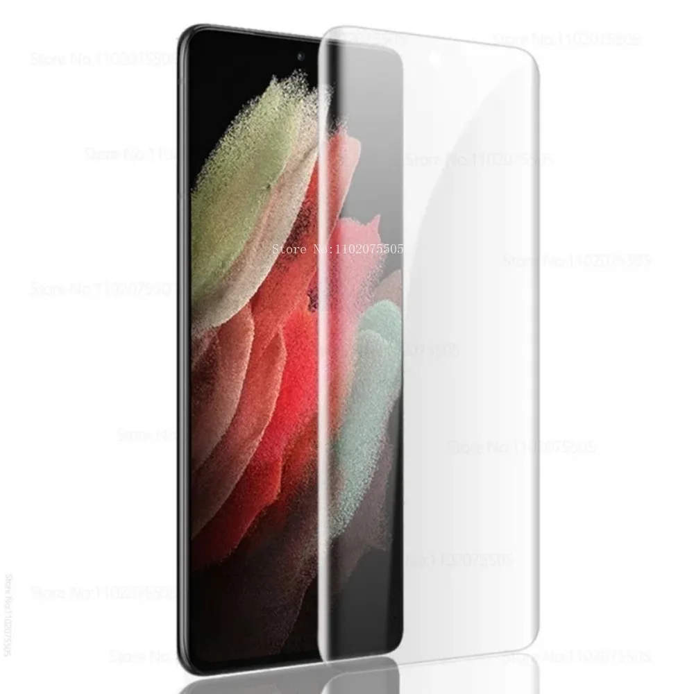 2PCS UV Flüssigkeit Kleber Screen Protector Für Samsung Galaxy S22 S24 S23 Ultra Note 8 9 10 20 S9 S10 S20 S21 Plus S24 Gehärtetem Glas