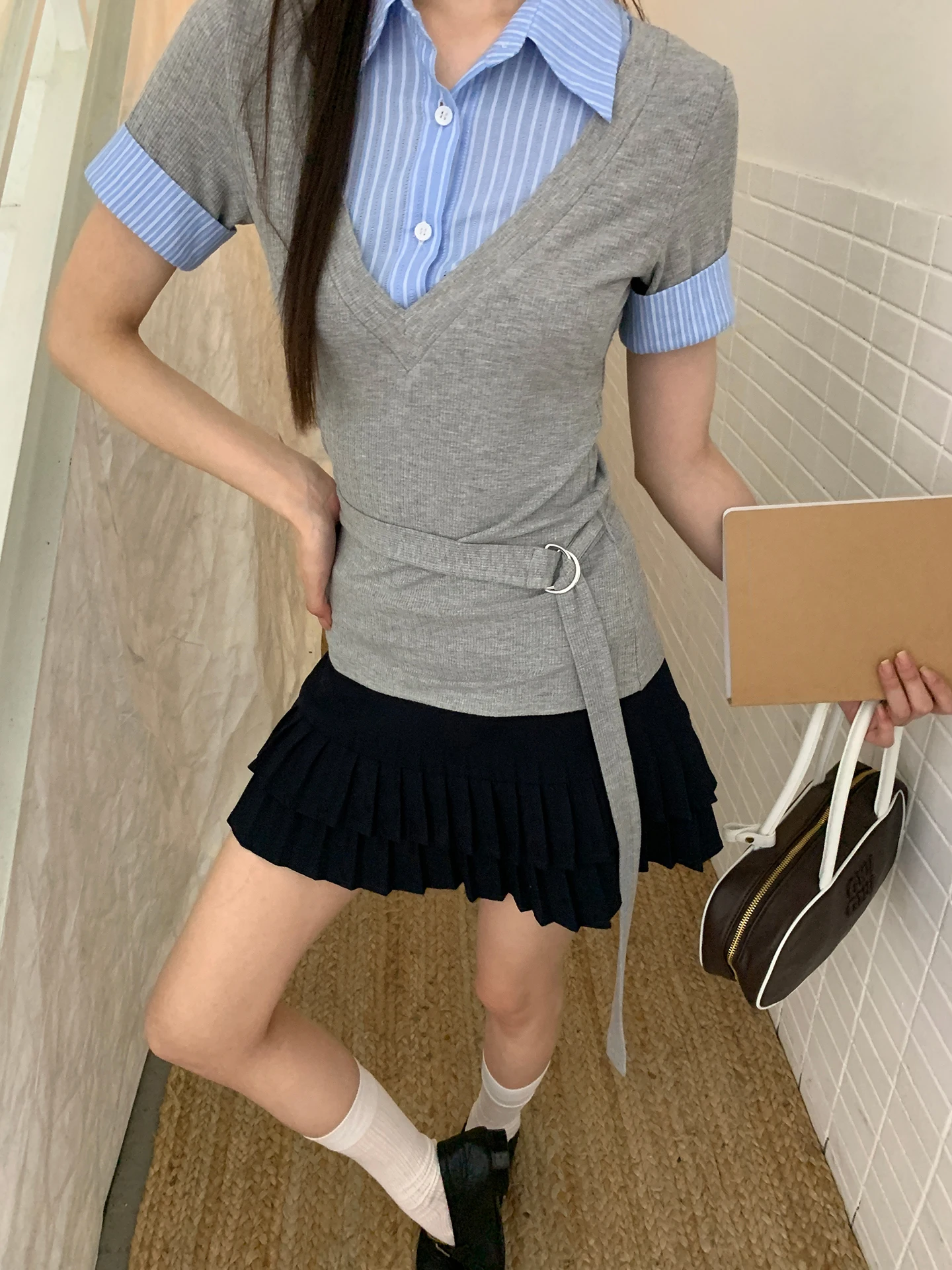 T-shirt amincissant ort Sve pour femmes, Design Faion, ligne d'été, corps singe, détails, tenue décontracté, coupe droite