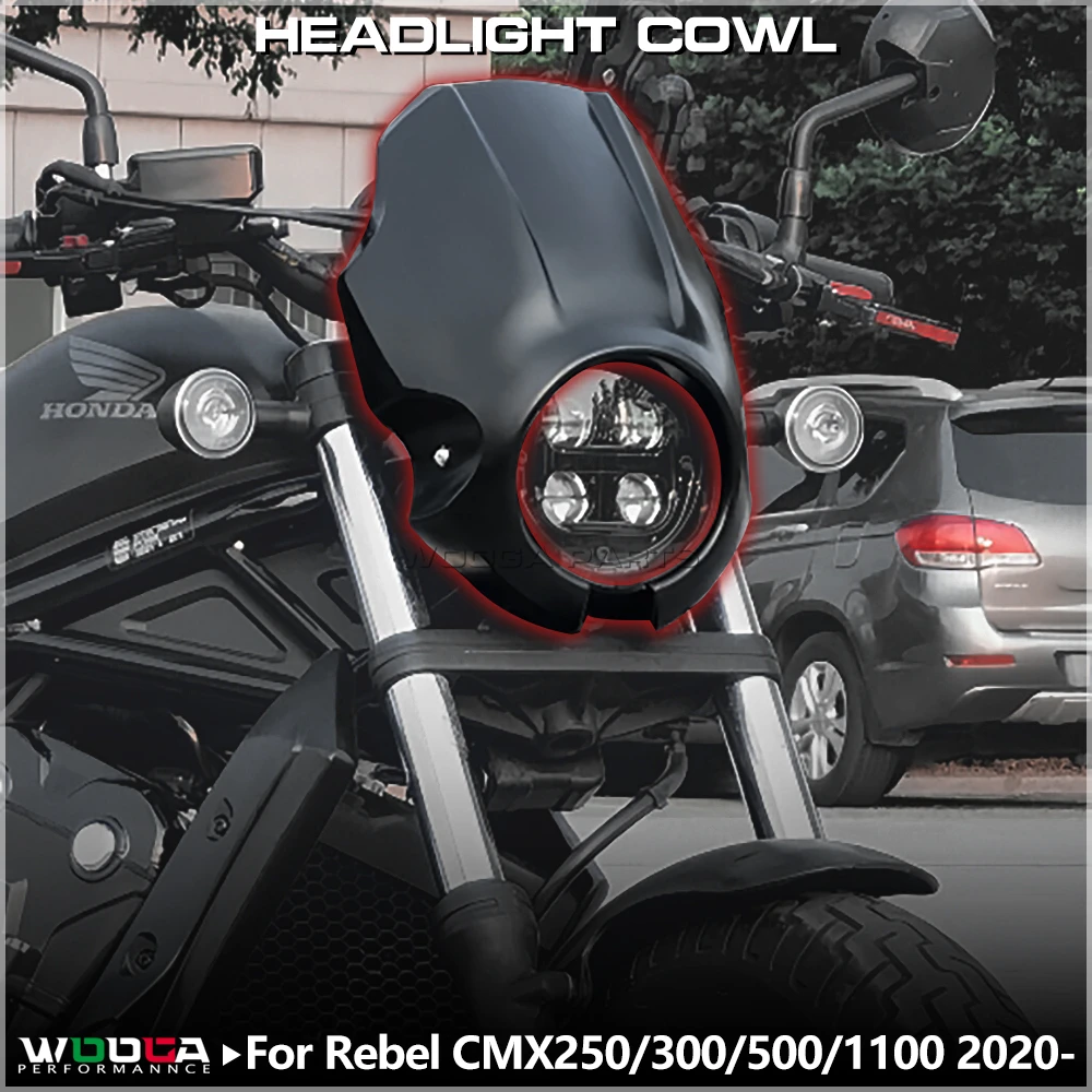 

# Rebel 250 300 500 1100 Headlight Guard Fairing Windshield Mask Cover Protector For Honda Rebel CMX300 CMX500 CMX1100 2020-2025