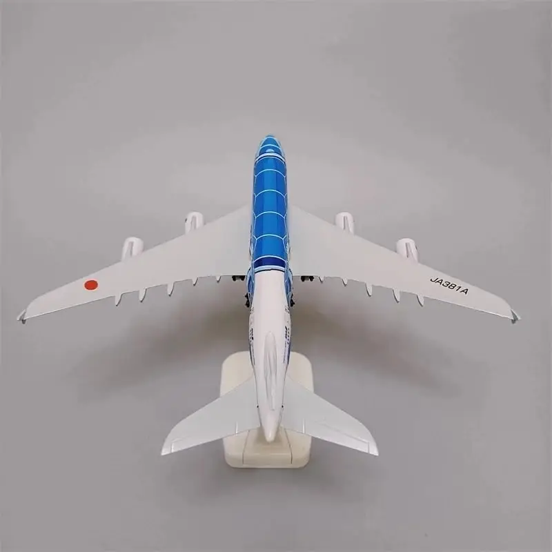 20CM 1:400 Scale A380 ANA Turtle Airlines Airplanes Plane Aircraft With Landing Gears Alloy Model Toy For Collections