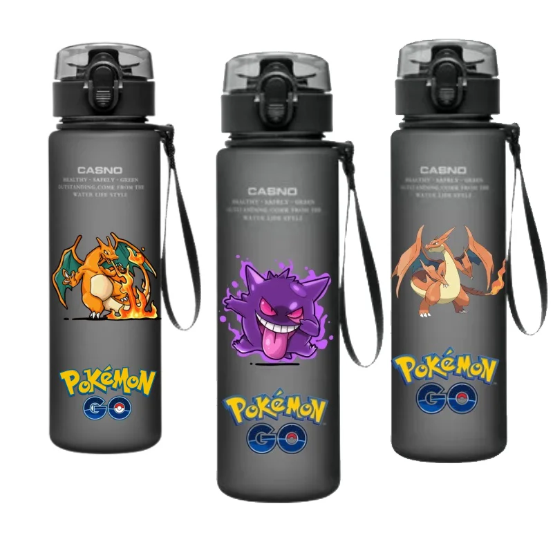 كوب ماء بوكيمون محمول ، جينغار لطيف ، رياضات خارجية ، سعة كبيرة ، زجاجة ماء شرب للأطفال ، زوجين ، أنيمي