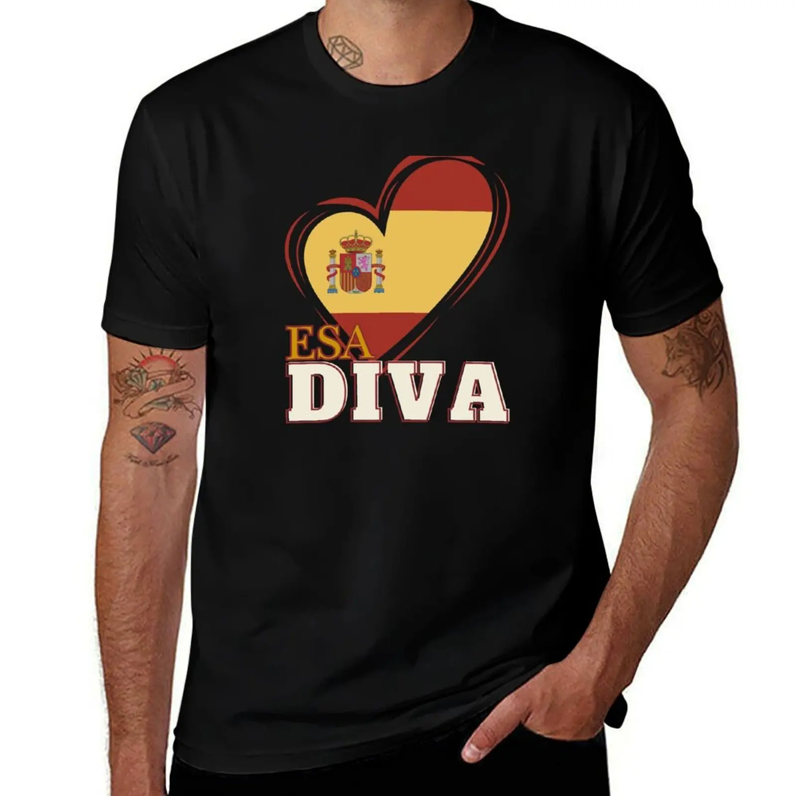 that diva spain heart T-Shirt Fashion Letter Print T-Shirt
