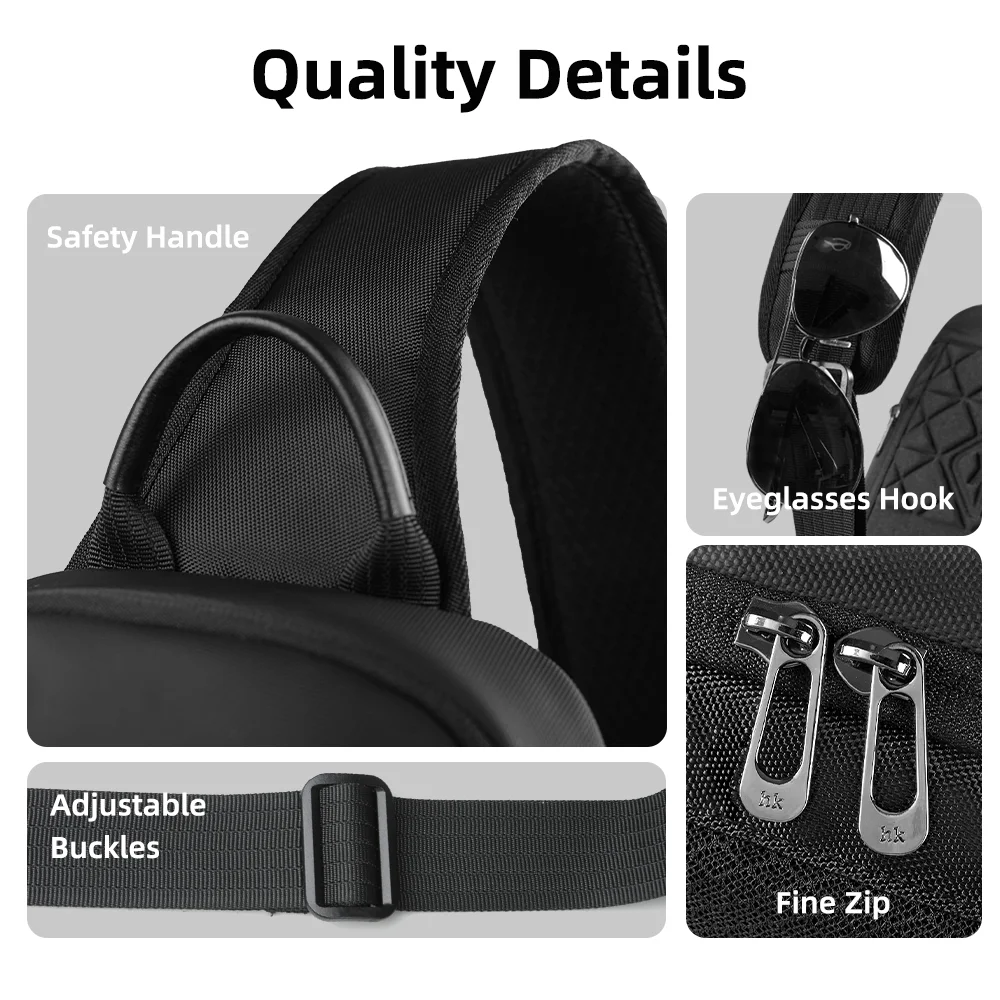 حقيبة كروس للأعمال من HK مقاومة للماء للرجال، حقائب كتف على الصدر مع منفذ USB، حقيبة جانبية كبيرة من أكسفورد للرجال، حقيبة ترفيهية #6