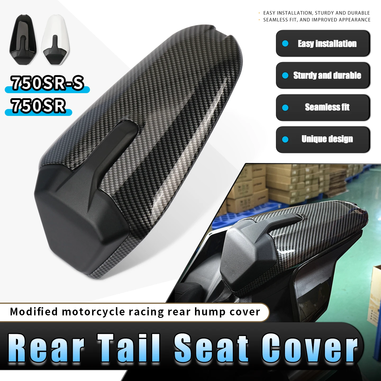 

For 750SR 750SR-S Motorcycle Rear Seat Cover Passenger Tail Fairing Cowl Rear Hump Complete Seat Fit For 750sr 750srs