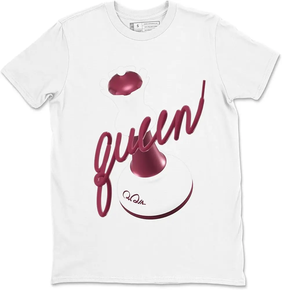 1 Metallic Burgundy Design Printed 3D Queen Sneaker Matching T-Shirt Y2K tops Unisex Summer Short Sleeve